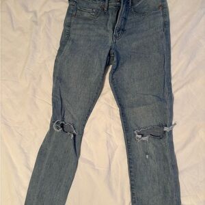 Express Light Blue Ripped Skinny Jeans